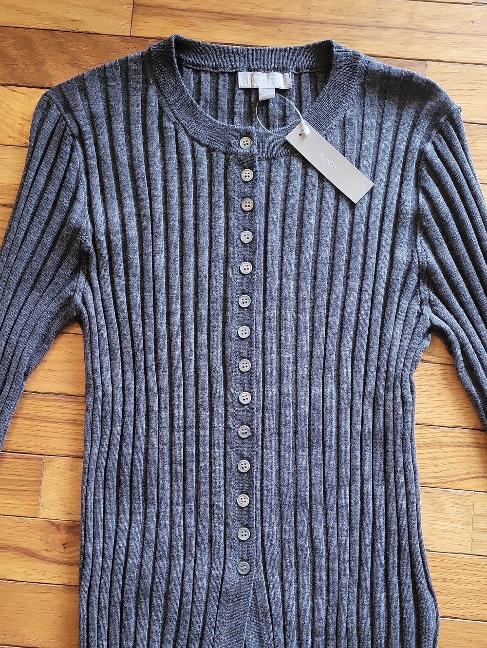 Merino Wool Wide Rib Cardigan
